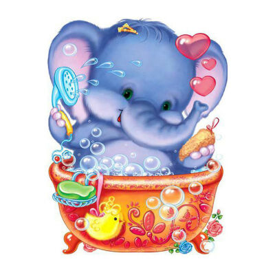 

UpperX DIY Round Diamond Embroidery Cartoon Elephant Diamond Home Decor DIY 5D Diamond Cross Stitch Picture