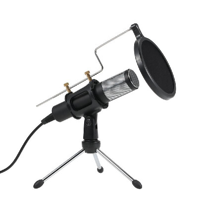 

Professional Condenser Microphone USB Plug&Play Home Studio Podcast Vocal Recording Microphones with Mini MIC Stand Dual-layer