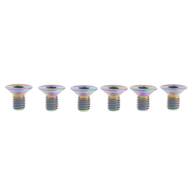 

6Pcs Titanium Ti Gold Rainbow Countersunk M6 x10mm Hexagon Socket Head Bike Screw Bolts