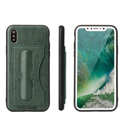 

New iphoneXS Mobile Phone Case Support Back Cover Samsung Note9 Leather Case Green