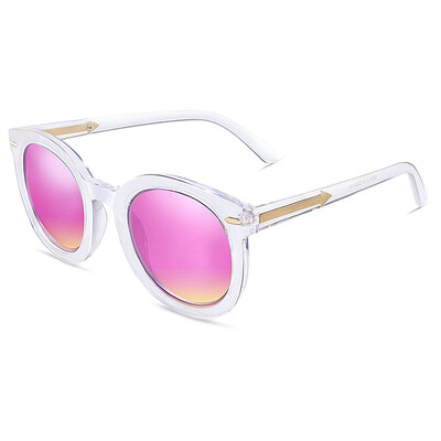 

Wei Gu&39s VEGOOS 9059 polarized sunglasses round box retro influx of people sunglasses female round round face sunglasses transparent frame cherry powder