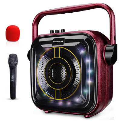 

Newmine KW-202 Trolley Speaker Square Dance Audio Открытый портативный усилитель карт с беспроводным микрофоном Wine Red