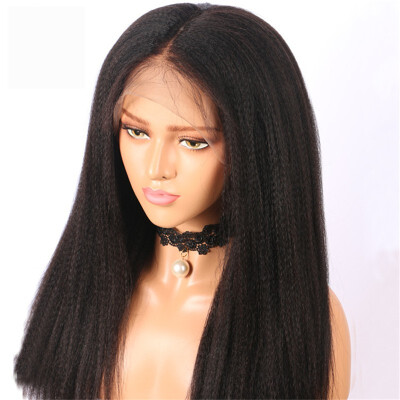 

Kinky Straight Wig Brazilian Remy Lace Front Human Hair Wigs