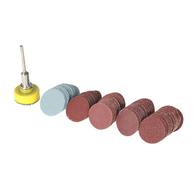 

100PCS 25mm 1" Sander Disc Sanding Disk 100-3000 Grit Paper with 1inch Abrasive Polish Pad Plate 18" Shank for Dremel Rotary To