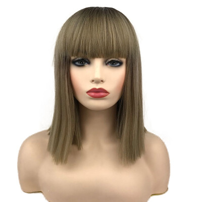 

StrongBeauty Medium Length Straight Light Brown Wigs Medium Length Bob Wigs Wigs for Women