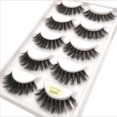 

5 Pairs False Eyelashes Long Thick Natural Fake Eye Lashes Set Mink Makeup