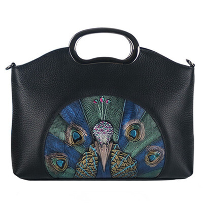 

Genuine Leather Retro Bags Women First layer cowhide Luxury Handbag Female Flower Embossed Messneger Bag Brand Chain Leisure Totes