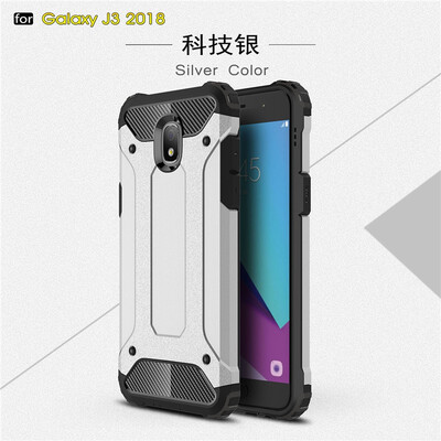 

Fivice Samsung Galaxy J3 2018 case Luxury Silicone Diamond Armor PC Hard Shell Phone Case