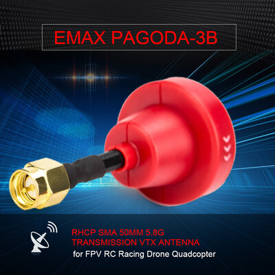 

EMAX Pagoda-3B RHCP SMA 50mm 58G Transmission FPV Antenna VTX for FPV RC Racing Drone Quadcopter