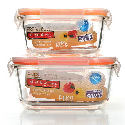 

【Jingdong Supermarket】 Ke Ruisuo heat-resistant glass crisper NC-8518 fresh bowl round lunch box microwave oven lunch box two-piece suit