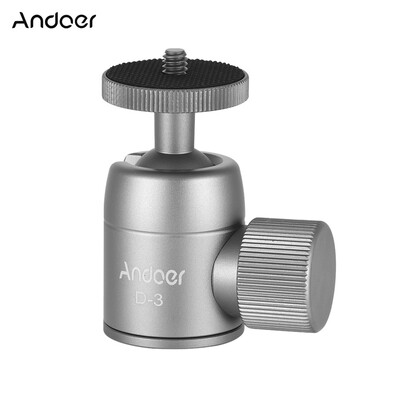 

Andoer D-3 Mini Tripod Ball Head Aluminium Alloy Tripod Mount Ballhead with 14inch Srew 38inch Screw Hole 360° Rotating Panorama