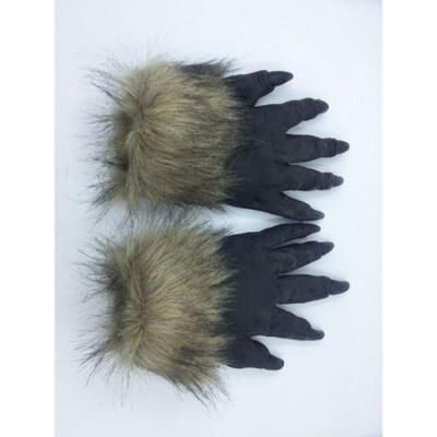 

AU Latex Animal Wolf Head Hair Mask Werewolf Gloves Fancy Dress Scary Halloween