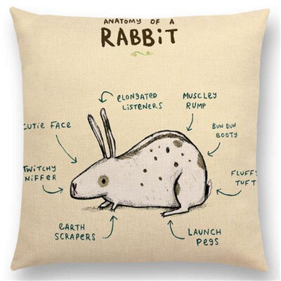 

Funny Animals Anatomy Flamingo Fox Dachshund Giraffe Hedgehog Lion Pug Squirrel Cushion Cover Sofa Throw Pillow Case