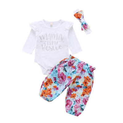 

MAMA Newborn Baby Girl Clothes Romper T-shirt TopsPants Leggings Outfits Set