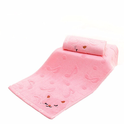 

Exquisite Design Non-twisted Bamboo Fiber Music Cat Baby Wash Towels Spa Facial Bath Towel