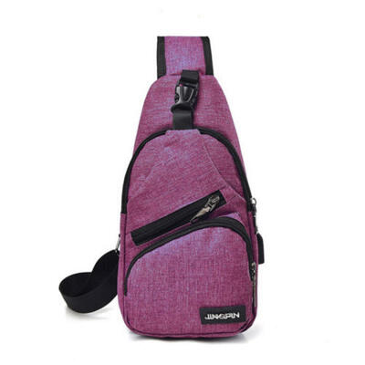 

USB Charging Anti-Theft Nylon Backpack Unisex Travel Cross body Sling Chest Bag