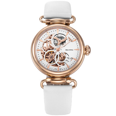 

Seagull (SeaGull) watch artist series fashion trend full hollow design automatic mechanical female red silk band D513.634L