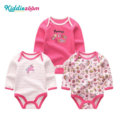 

3PCS Babywear Clothing Sets Baby Girl Clothes Newborn Cotton Bodysuits Bebe Long Sleeve Baby Boy Clothes Rompers Unicorn Active