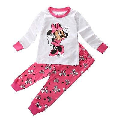 

Baby Girl Kid Children Clothing Set Pajamas Sleepwear Nightwear Mickey Size 2T-7