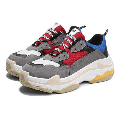 

IDIFU Womens Casual Hot Mesh Breathable Thick Sole Lace Up Platform Chunky Sneakers Sports Running Dad Shoes