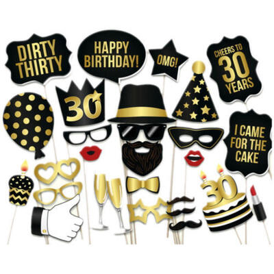 

28PCS 30th 40th 50thBirthday Party Masks Favor Photo Booth Props