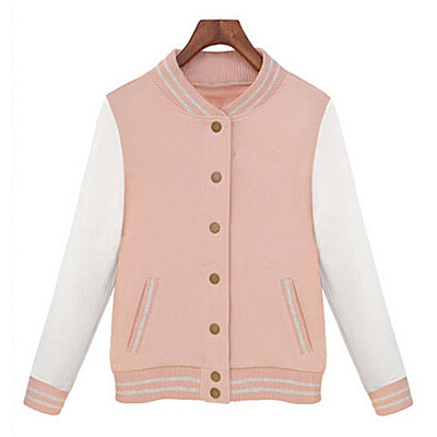 

MyMei Women's Cardigan Coat Baseball Uniform Women Sweater Stand Collar High-quality