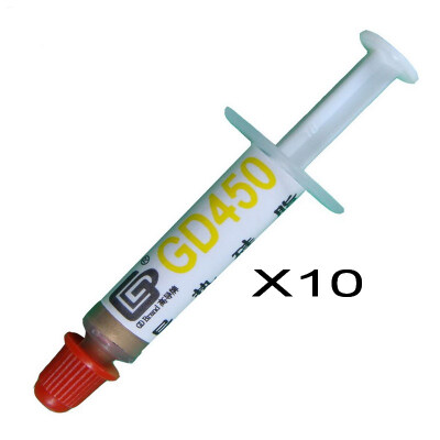 

GD Brand 10 Pieces GD450 Thermal Paste Grease Silicone Heat Sink Compound Golden Net Weight 1 Gram For CPU GPU Short Syringe SSY1