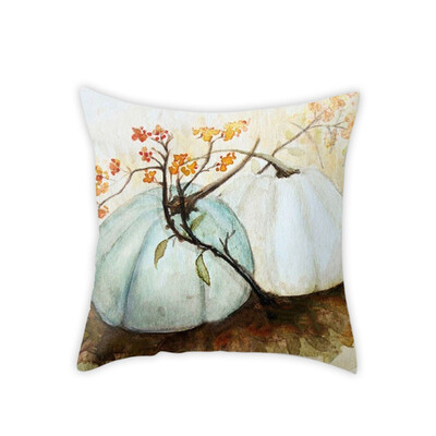 

Watercolor Pumpkin Throw Pillow Covers Halloween Thanksgiving Day Cotton Linen Car Sofa Pillowcase Home Decor