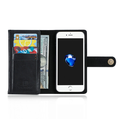 

New iPhoneX Mobile Shell Wallet Flip Samsung Mobile Shell Multifunction 2in1 Mobile Phone Case Black