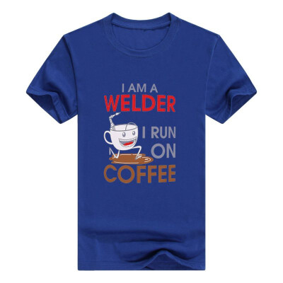 

Coffee Lovers Gift I am a Welder I Run On Coffee Dad Gift Grandpa Gift Men T-Shirt