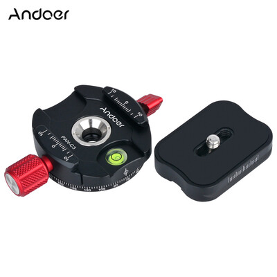 

Andoer PAN-C3 Panoramic Tripod Head Clamp Adapter Aluminum Alloy with Quick Release Plate for Arca-Swiss AS Standard QR Plates