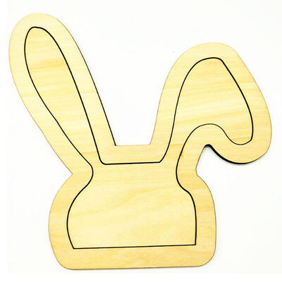 

UpperX Nordic Style Rabbit Bunny Wooden Wall Sticker Decor DIY Wood Craft Decor For Children Bed RoomRabbit ears
