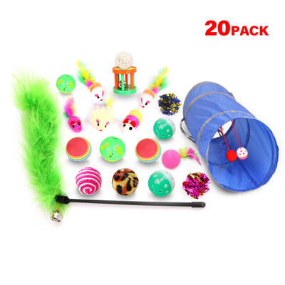 

Cat Toy Set Cat Toy Mouse Cat Ball Toy Variety Kitty Toy Set Cat Way Tunnel 20 PCS