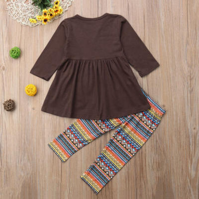 

Toddler Kids Baby Girl Turkey Tops T shirt Dress Pants Leggings Outfits Clothes