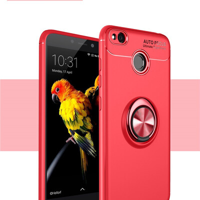 

Fivice Xiaomi Redmi 4X case TPU metal ring shell magnetic bracket soft shell