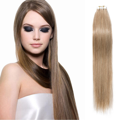 

16-24 inch Women Human Tape In Skin Weft Real Hair Extensions TAPE HUMAN HAIR 100 Brazilian Virgin Hair