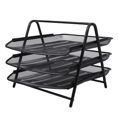 

Dawn  & G ADM95179 office three-tier metal mesh file tray file box file frame file holder black