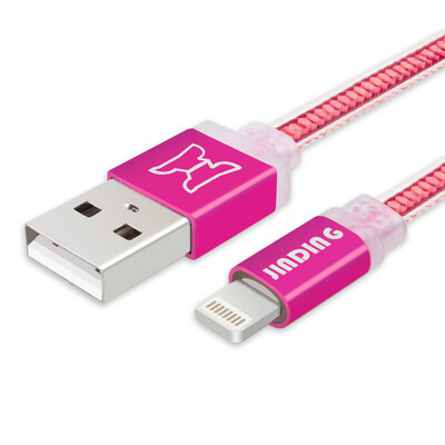 

JINDING JD-P012 Apple data cable iphone mobile phone fast charge usb data cable support iphone5 6s 7 Plus SE ipad air mini 15 red