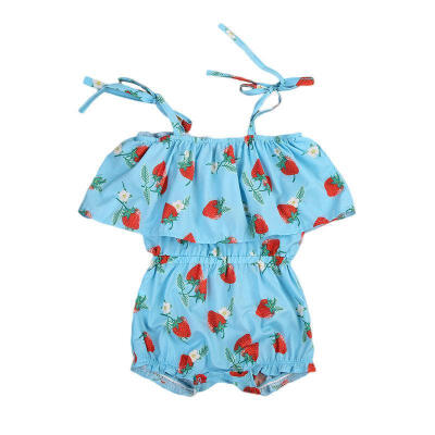 

Sleeveless Infant Baby Girls Strawberry Romper Bodysuit Jumpsuit Outfit UK Stock