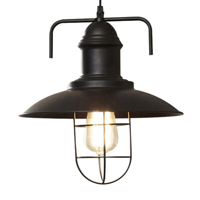 

Baycheer HL487005 Loft Black 1-Light Pendant Indoor Lighting Fixture with Saucer Shade