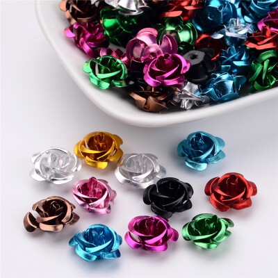 

PH PANDAHALL 100pcs Aluminum Rose Flower Tiny Metal Beads