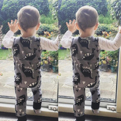 

Newborn Infant Baby Boy Girl Dinosaur Romper Jumpsuit Bodysuit Clothes Outfits