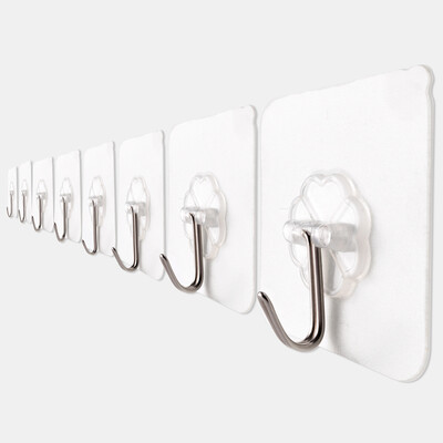 

FOOJO seamless transparent bathroom hook paste hook free nail load bearing kitchen strong hook no trace nail wall wardrobe door hook hook 10 piece set