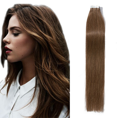 

16-24 inch Women Human Tape In Skin Weft Real Hair Extensions TAPE HUMAN HAIR 100 Brazilian Virgin Hair