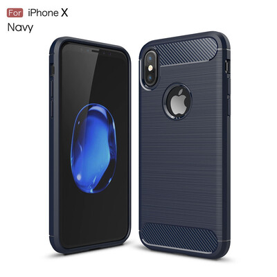 

Fivice iphone X case Luxury brushed carbon fiber TPU soft shell