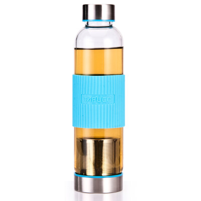 

Jingdong Supermarket] Taifu high (TAFUCO) glass large capacity heat-resistant glass with the cup transparent anti-hot glass cup cup stainless steel bottom cover T-8090 blue 0.55L