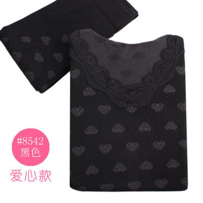 

Cat printed long johns sets lady lovely warm underwear female cotton sweater suit winter thermal inner wear wave lace lips women