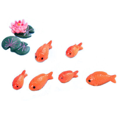 

UpperX 8pclot Red Fish miniature figures decorative mini fairy garden animals Moss micro-landscape ornaments resin baby toy