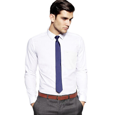 

Fu Wei Virtue Mens White Shirt Long Sleeve Business Dress Up Non-scaling White Shirt
