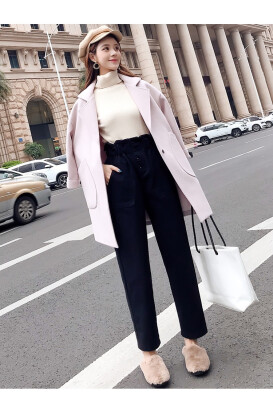 

2018 denim fashion dad pants&velvet jeans casual casual winter radish harem pants for women